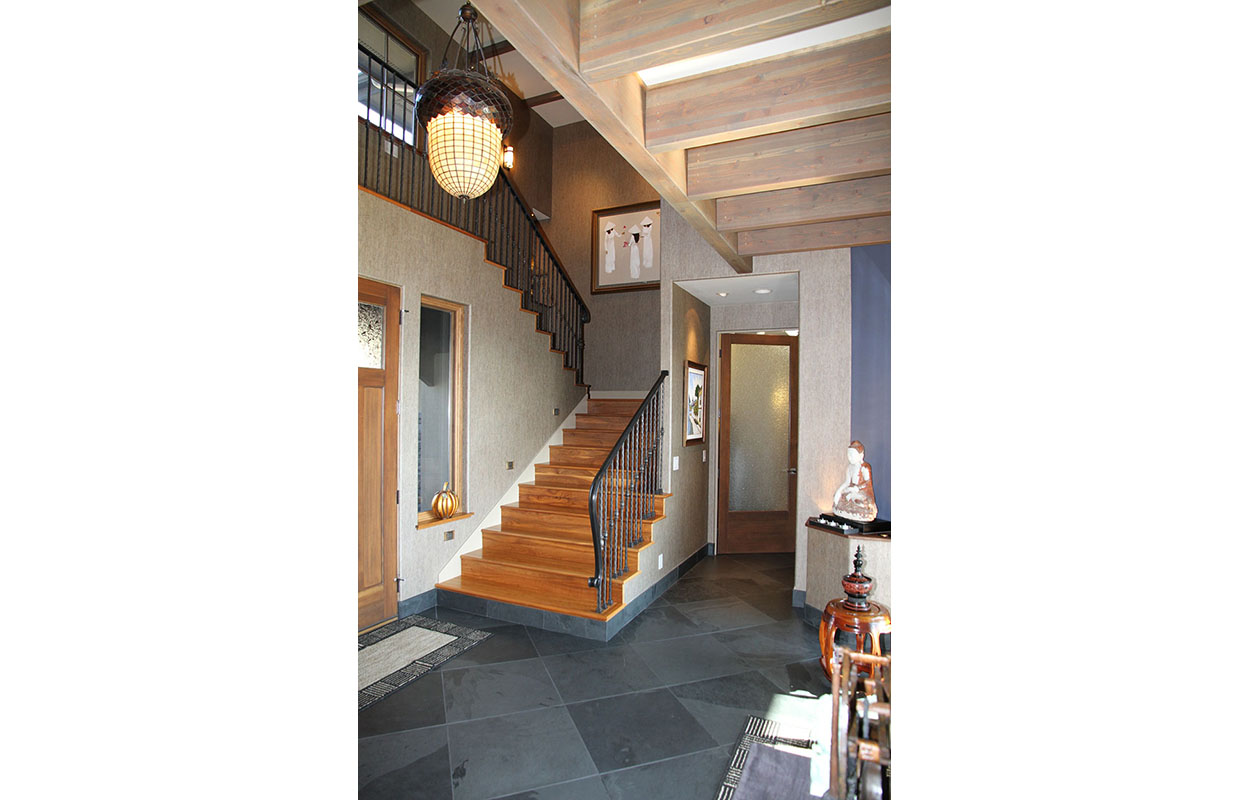 Custom Home by Sandpoint Builders in North Idaho, interior staircase